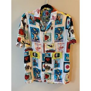 Forever 21 Loteria Don Clemente mens button down S